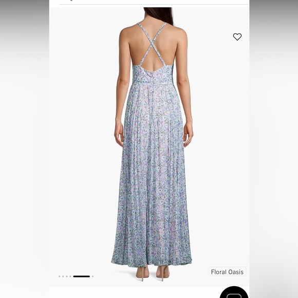 Laundry by Shelli Segal Floral Pleated Chiffon Maxi Dress - Picture 3 of 7